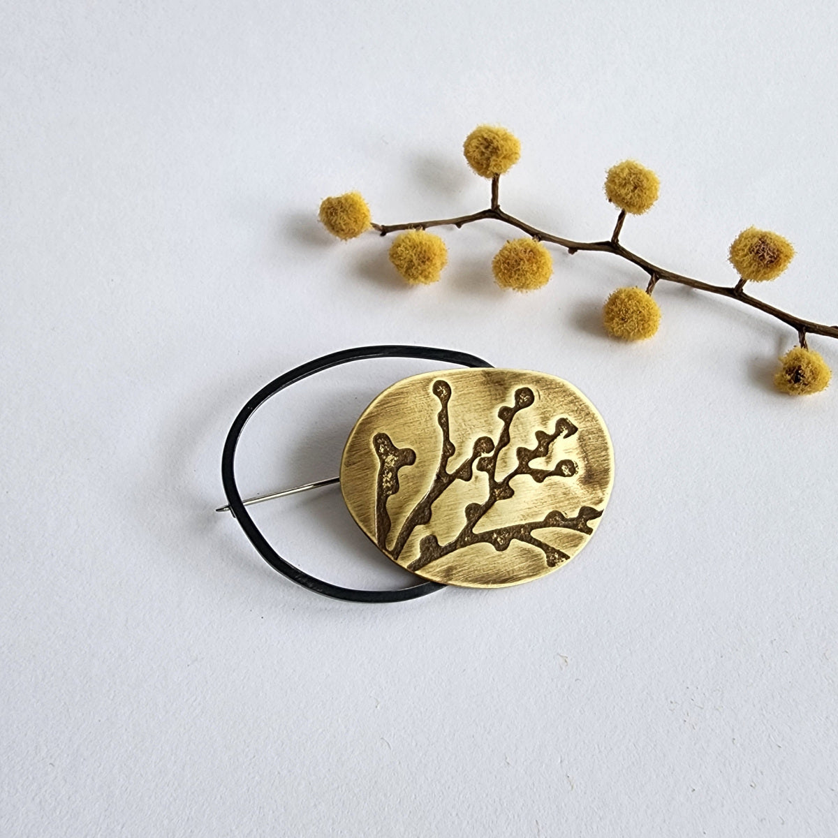 Wattle Bud Cycle Brooch