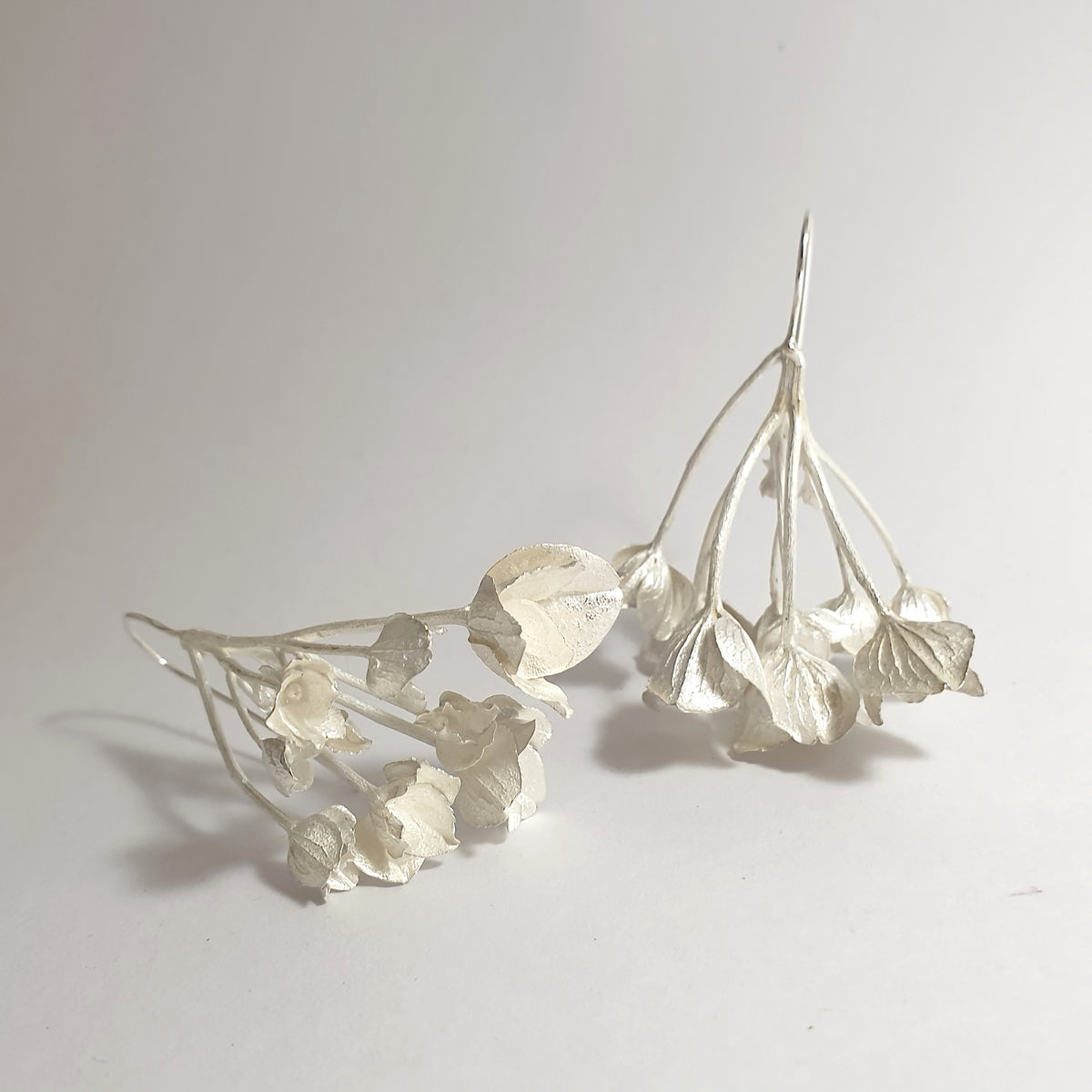 Botanical earrings - hydreangea flowers