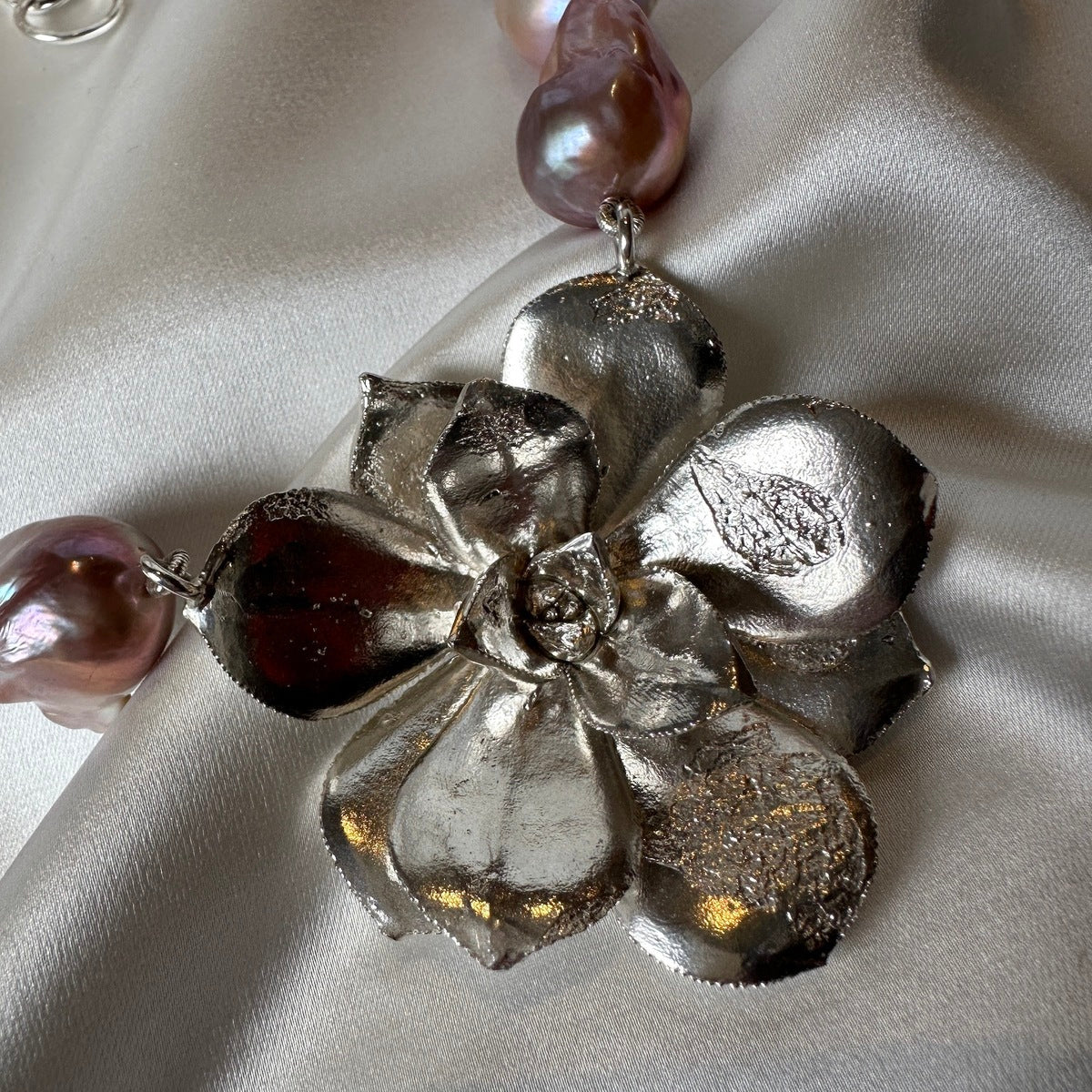 Large Succulent and Purple Baroque Freshwater Pearl Necklace