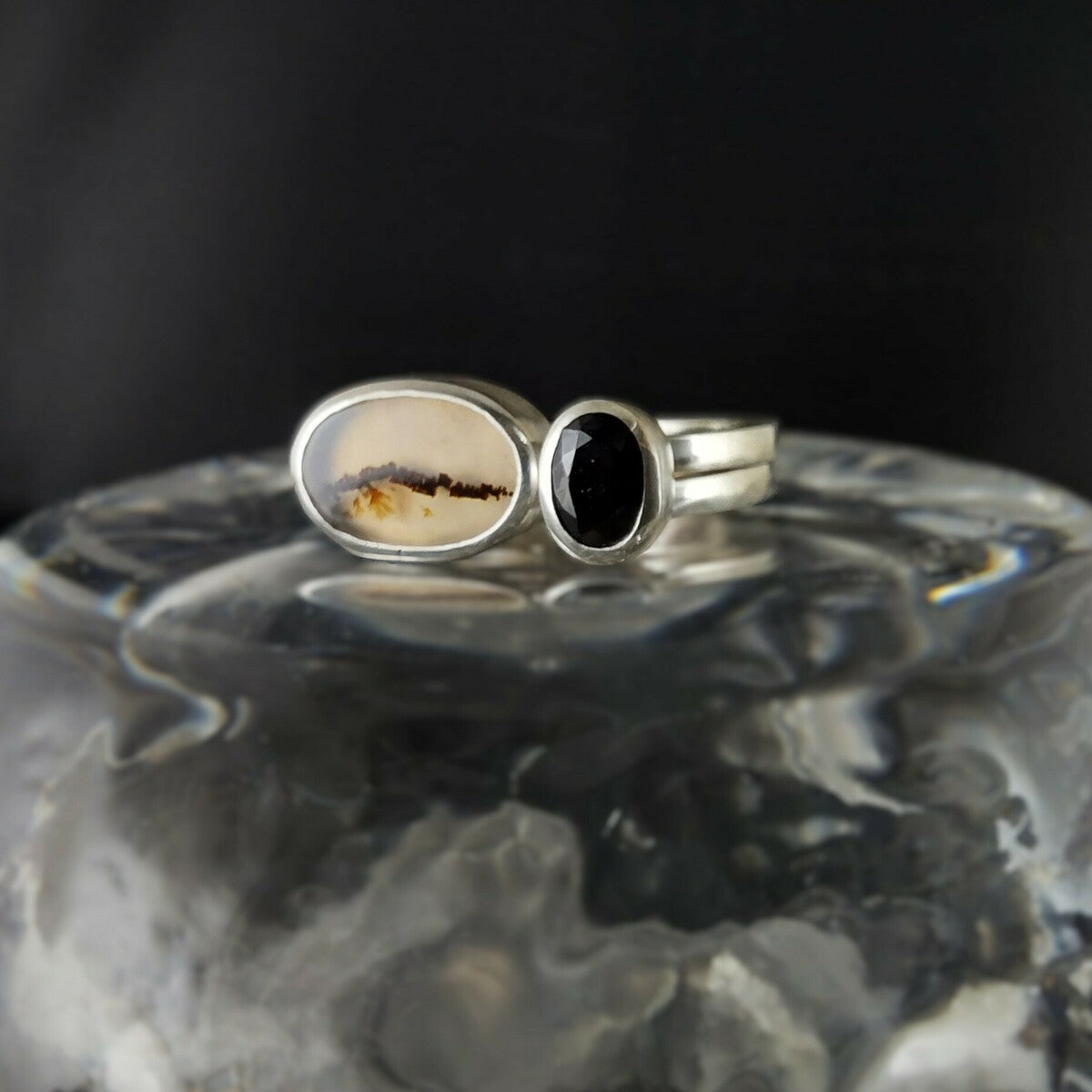 INCLUSION: Blue Sapphire Twin Podium Ring