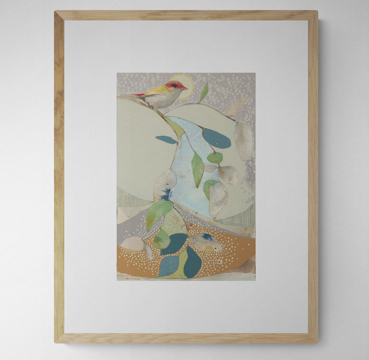 Red Backed Finch and Blue Gum I