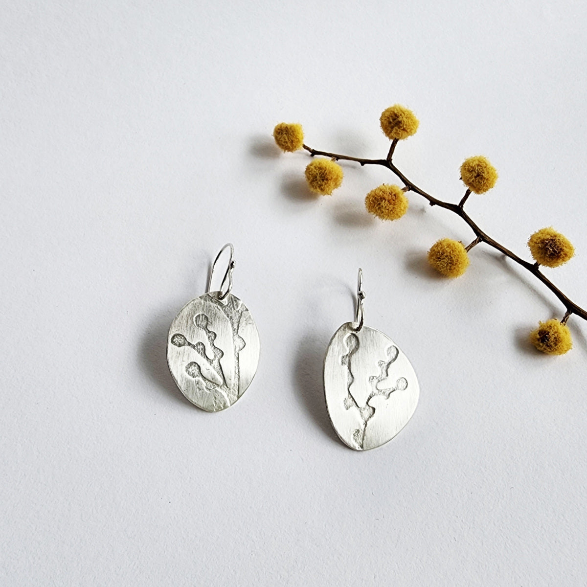 Wattle Bud silver hooks 2