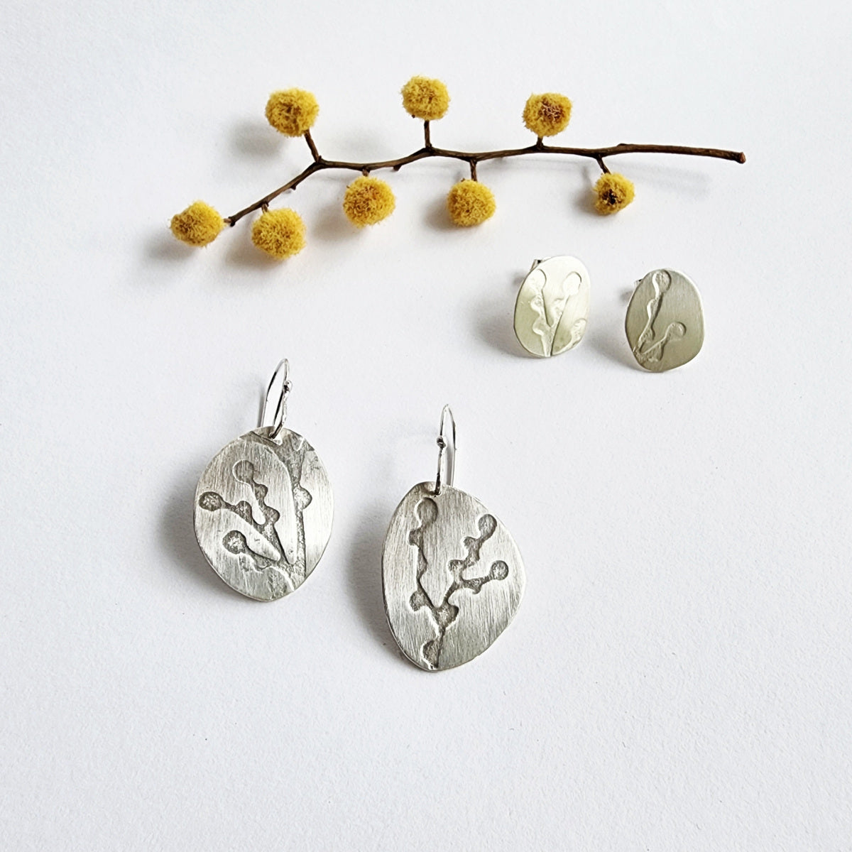 Wattle Bud silver hooks 2