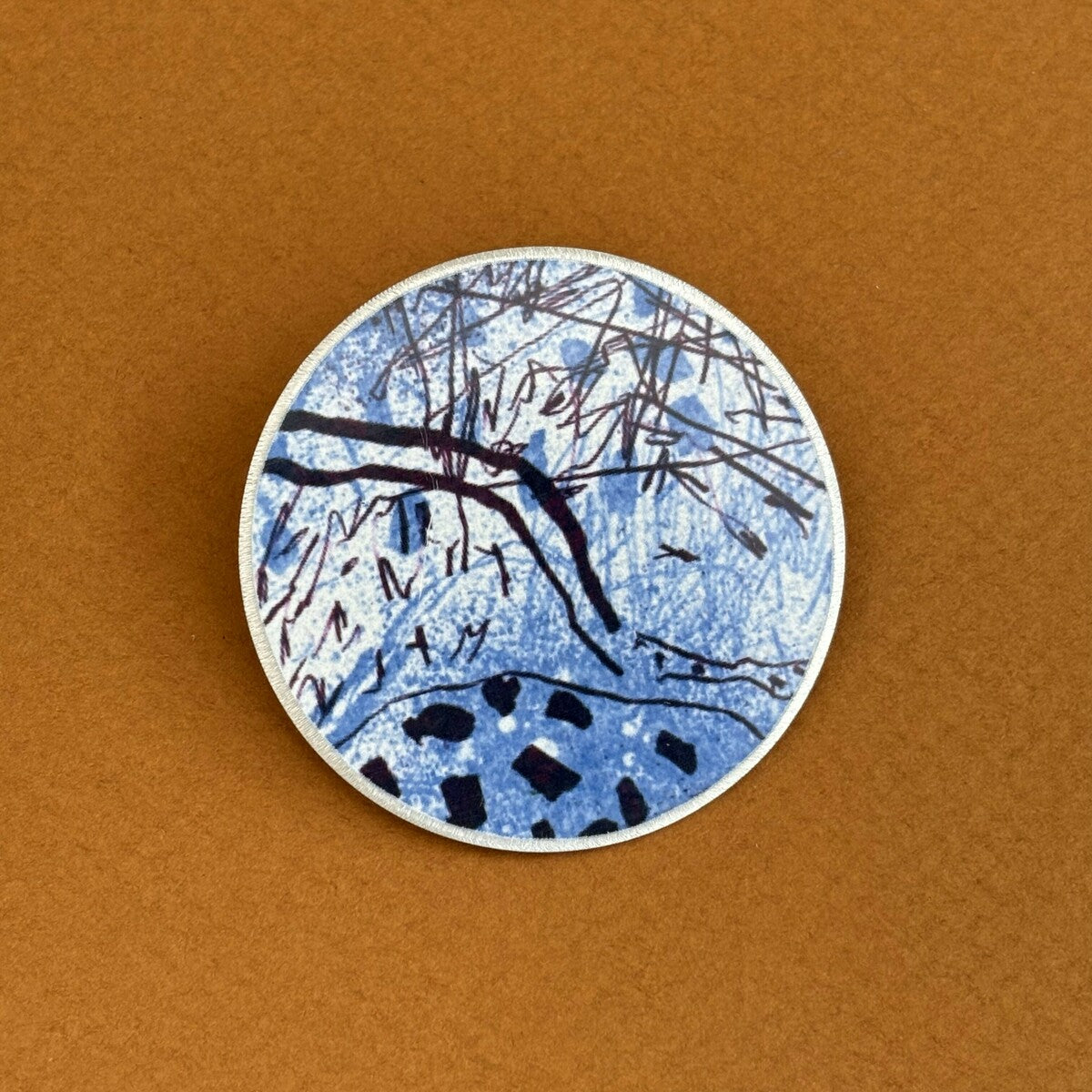 Blue Riverlines Brooch