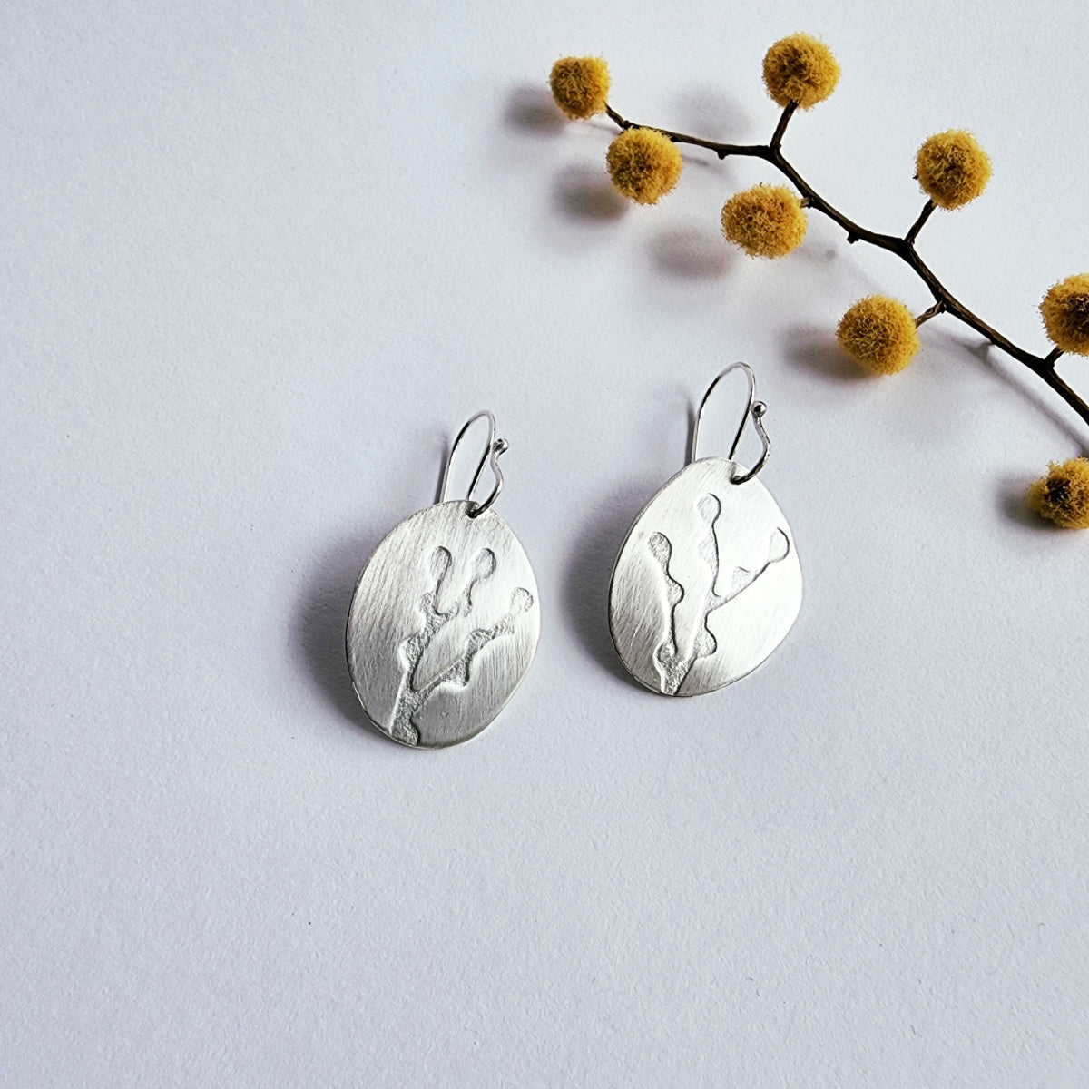 Wattle bud silver hooks 1