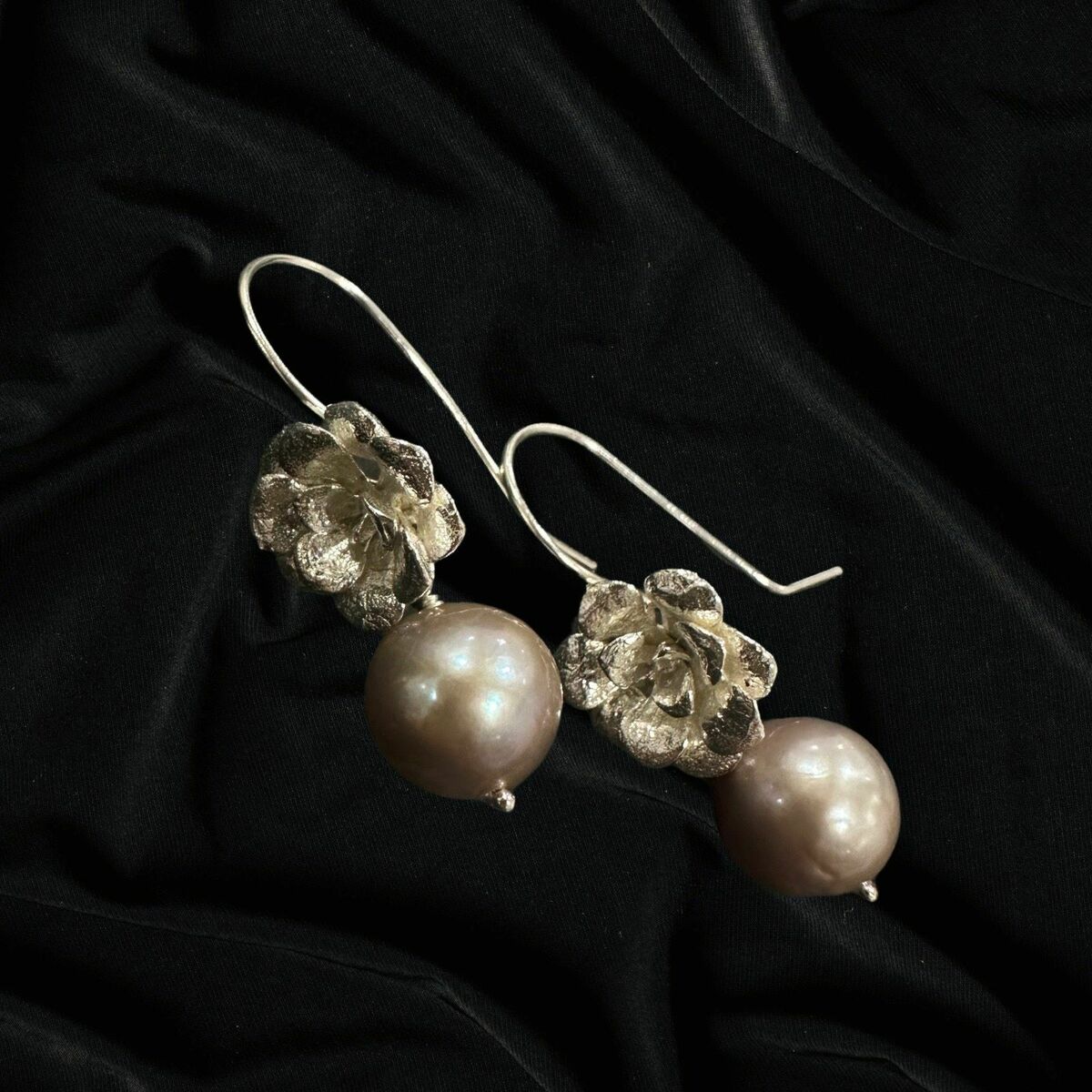 Succulent with Pink Freshwater Pearl Drops