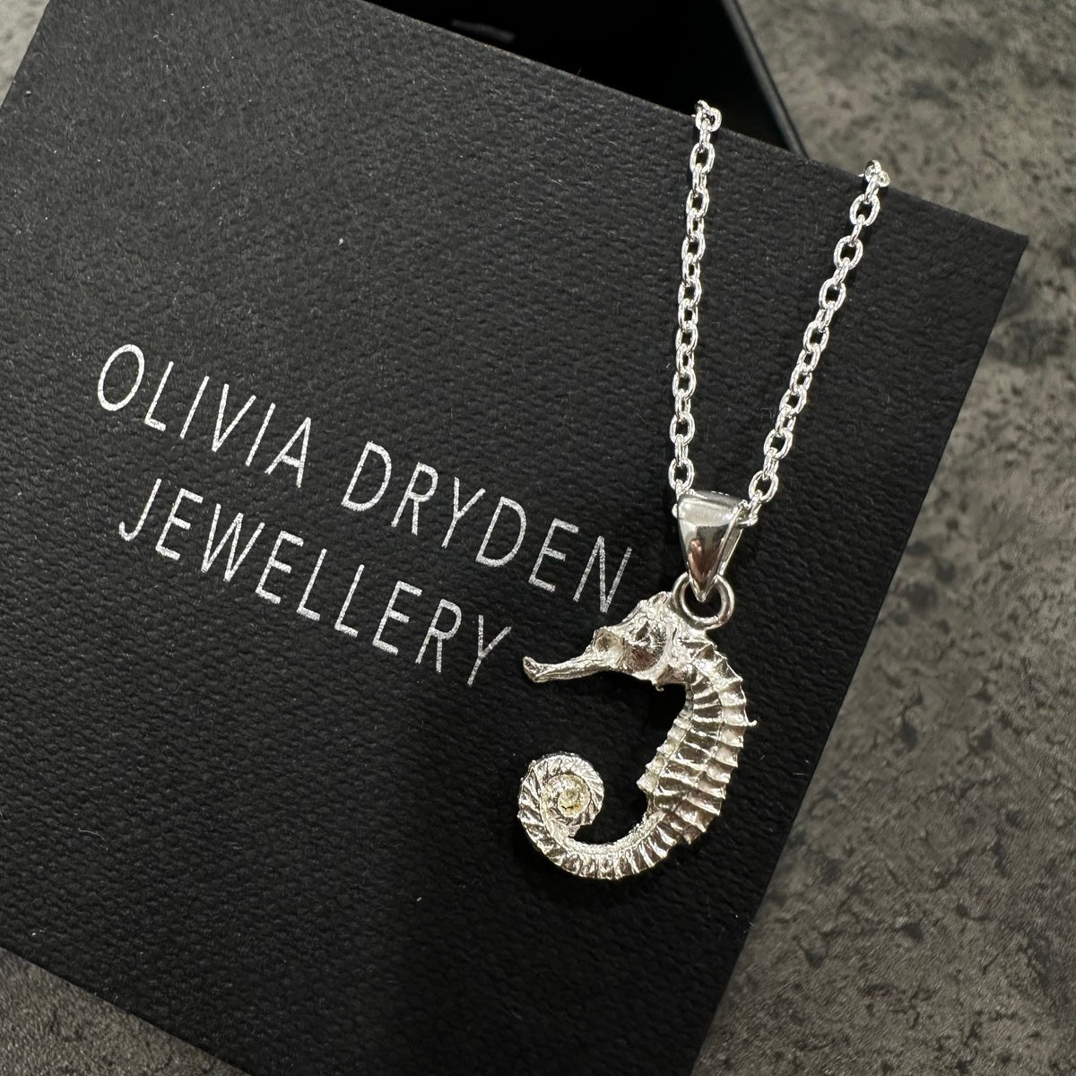 Small Seahorse pendant on chain
