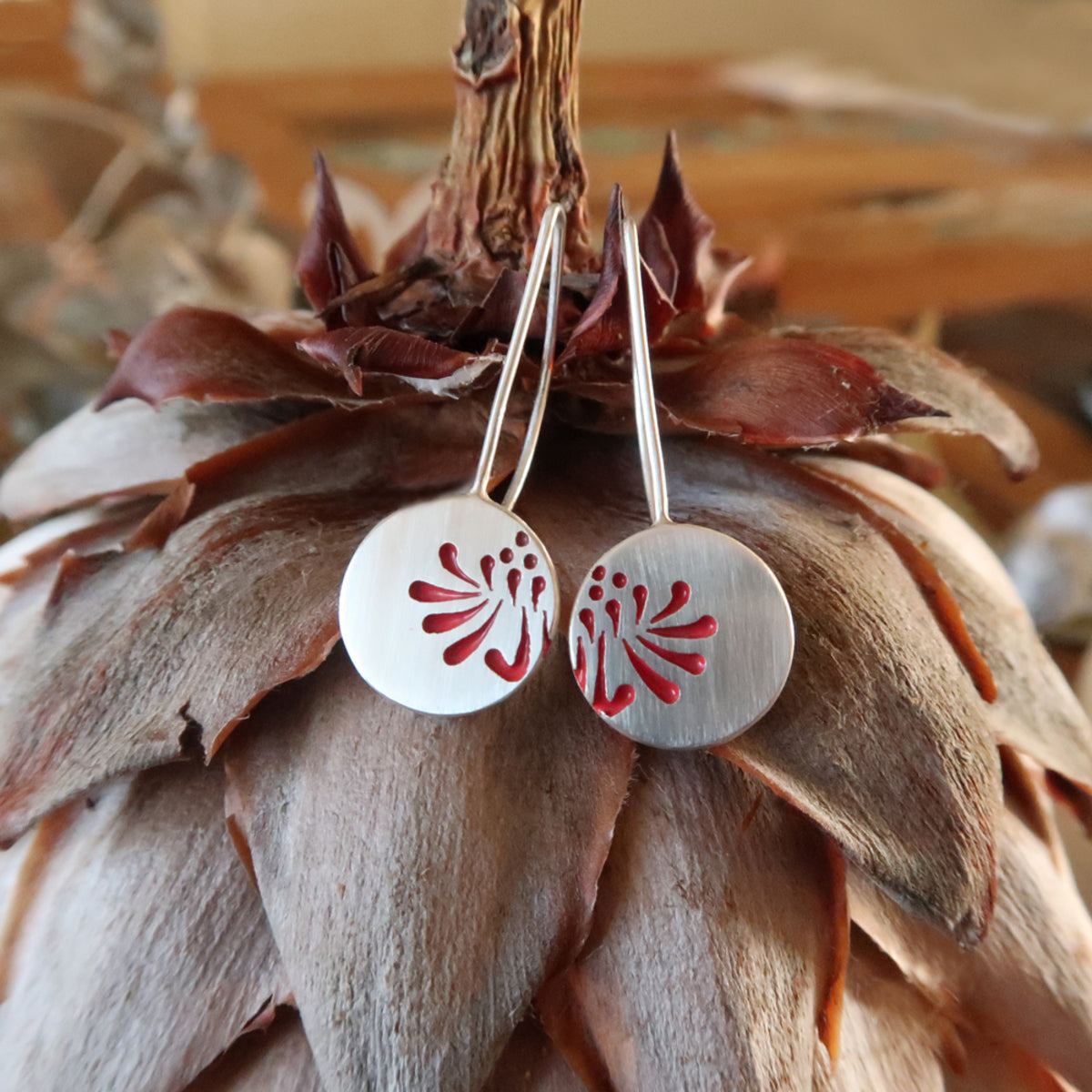 Small Waratah Hooks in Red