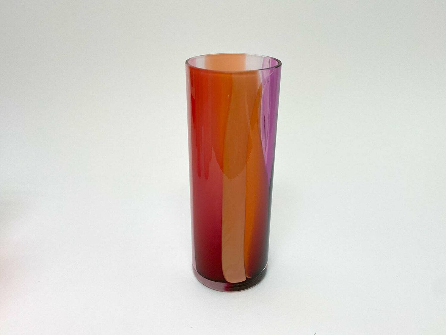 Mixed colour wide cylinder vase - Pink