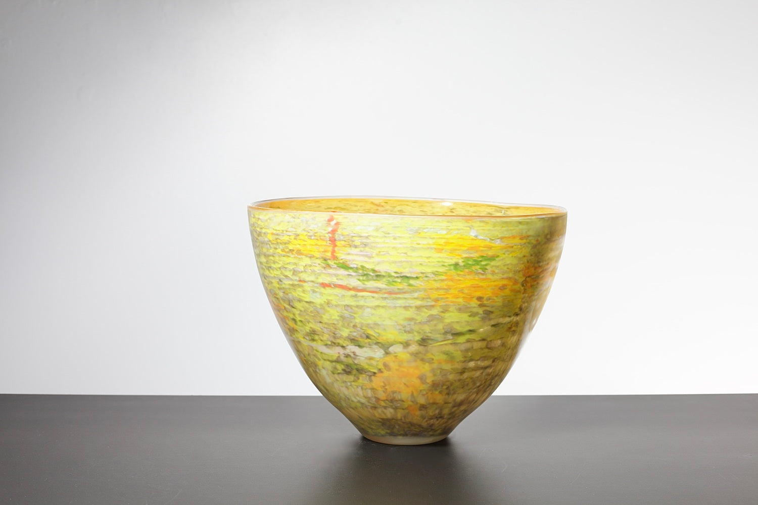 Geologic Bowl - yellow and green
