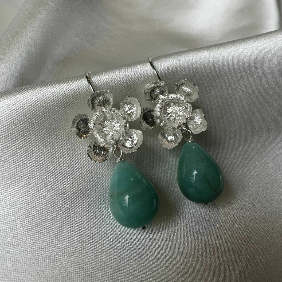 Geraldton Wax with Amazonite Drop Earrings