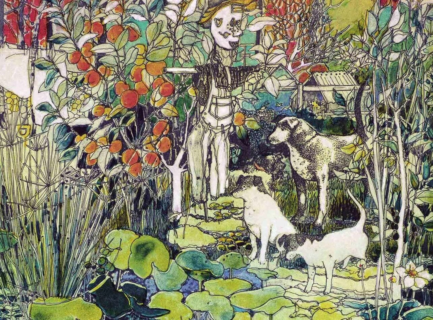 Oscar, Molly, Milly and Pepper count the fish