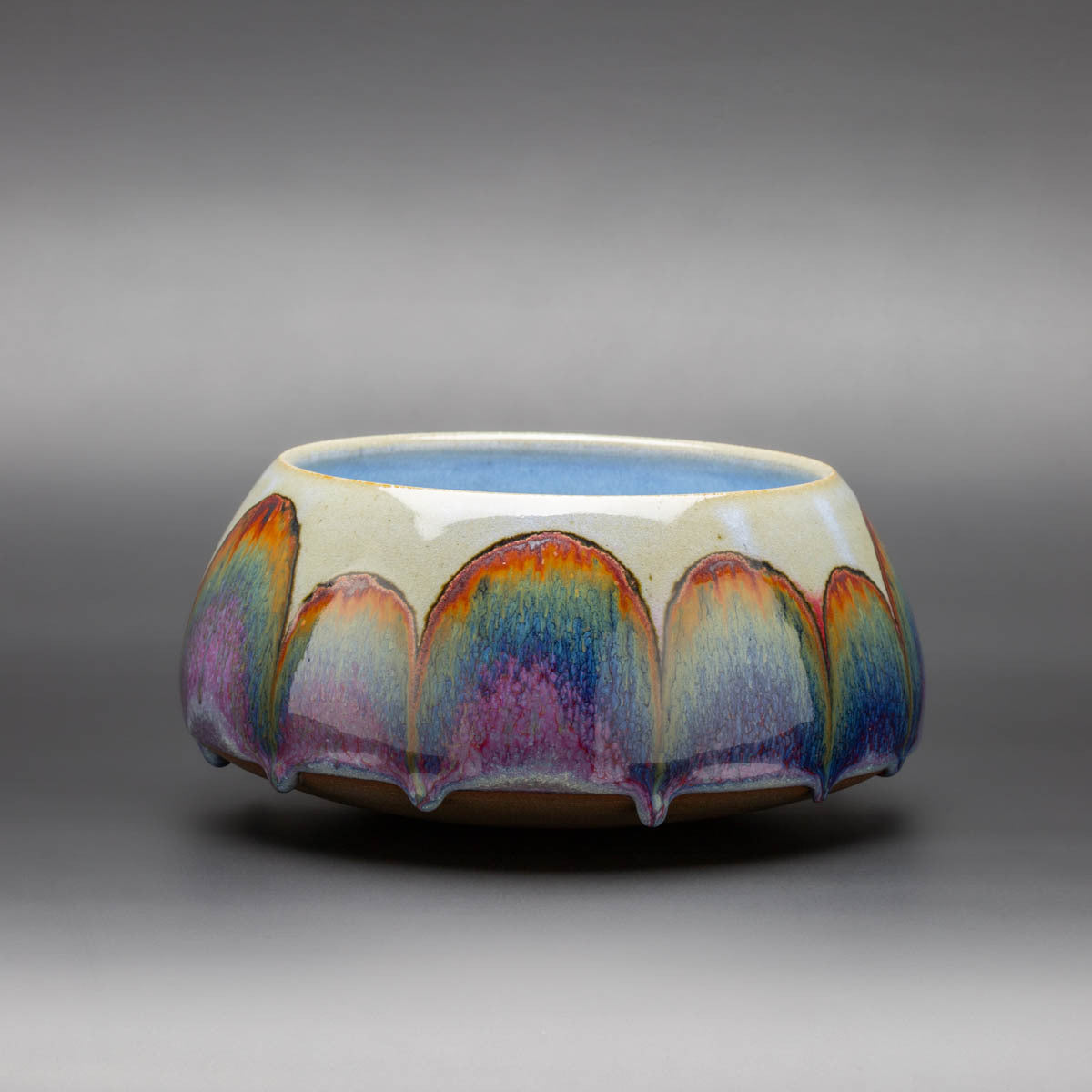 Purple Rainbow/Rust Arches - Convex Bowl