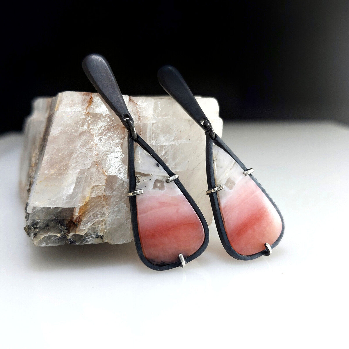 Pink Opal Drop Earrings