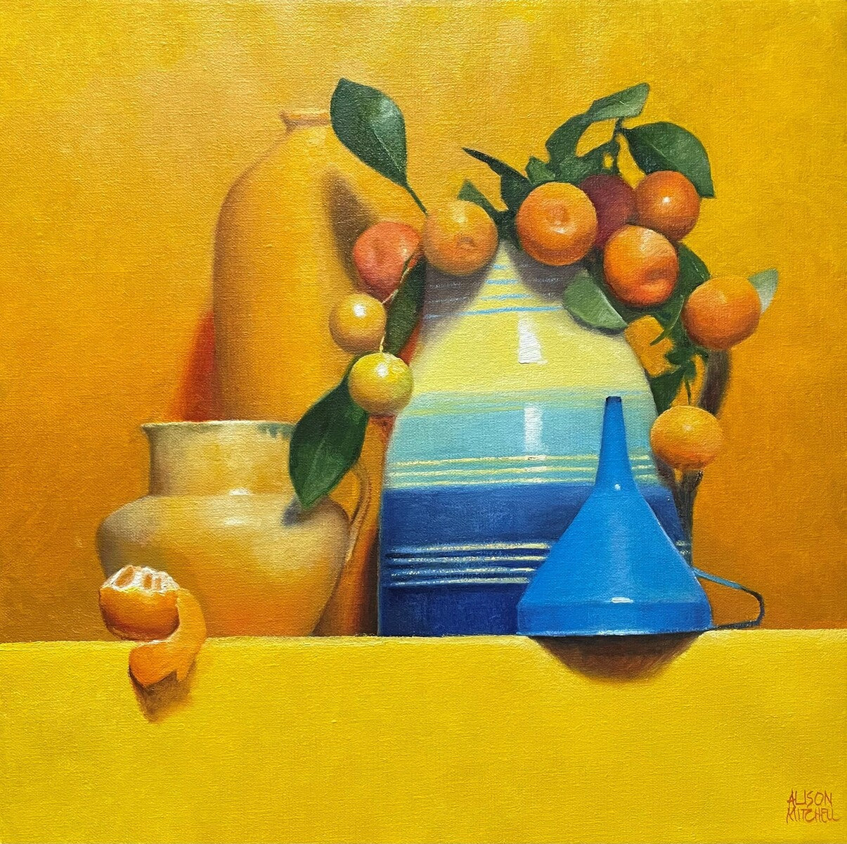 Cumquats and Striped Jug