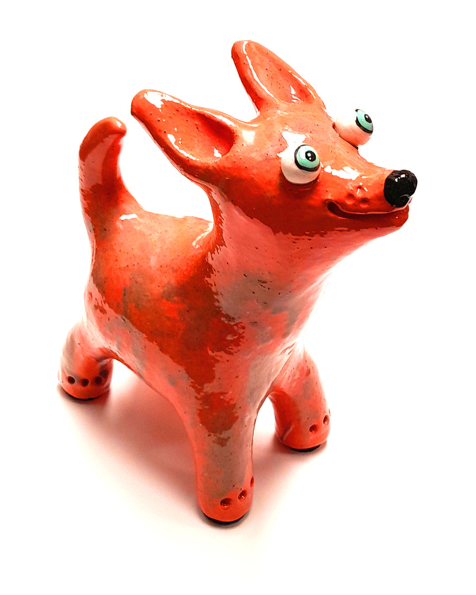 Medium Dog - Orange with Earthy Pattern