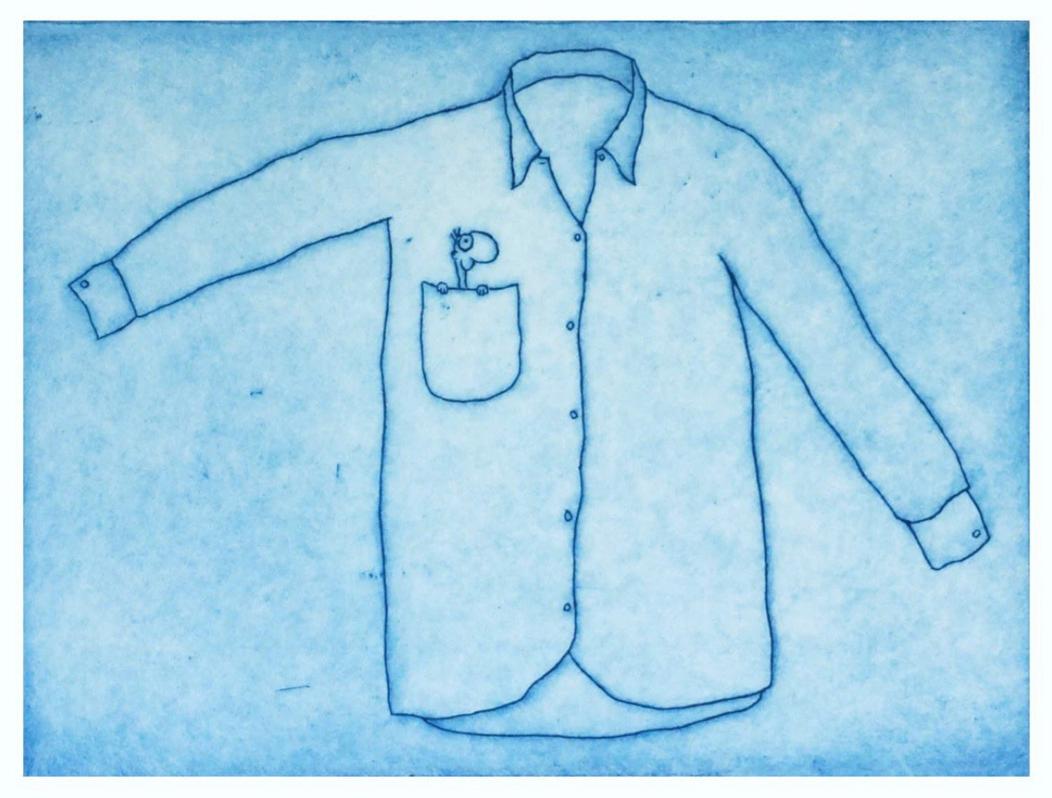 Man in blue shirt