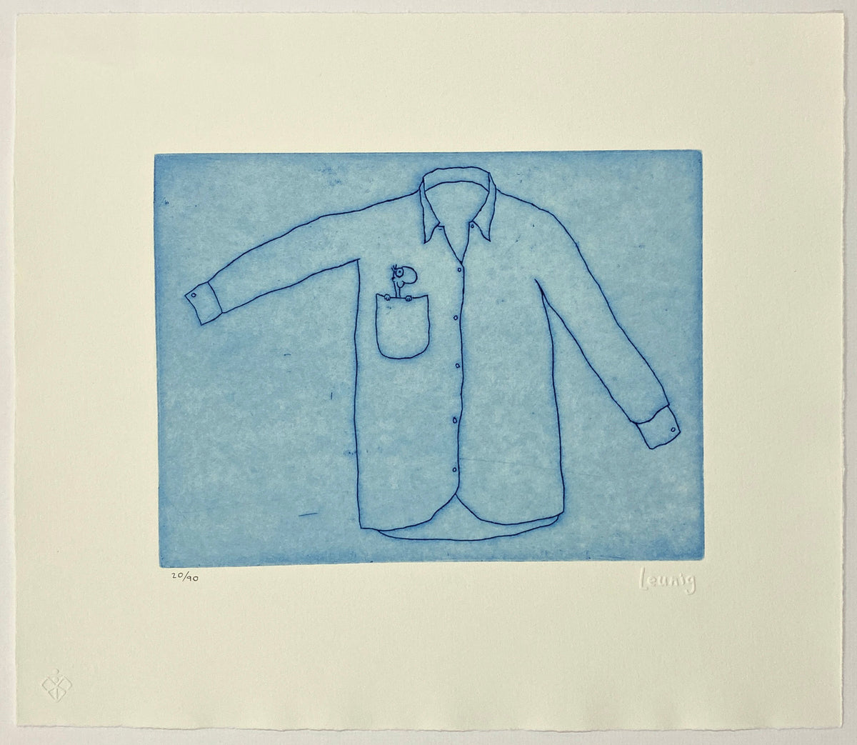 Man in blue shirt