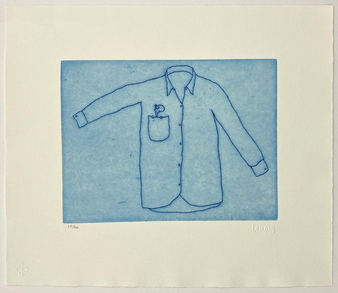 Man in blue shirt