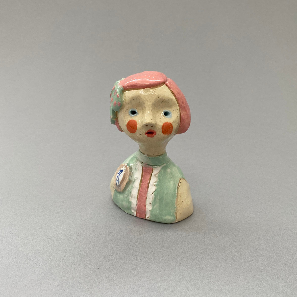 Mini Gloss - Pink Hair and Bunny Brooch