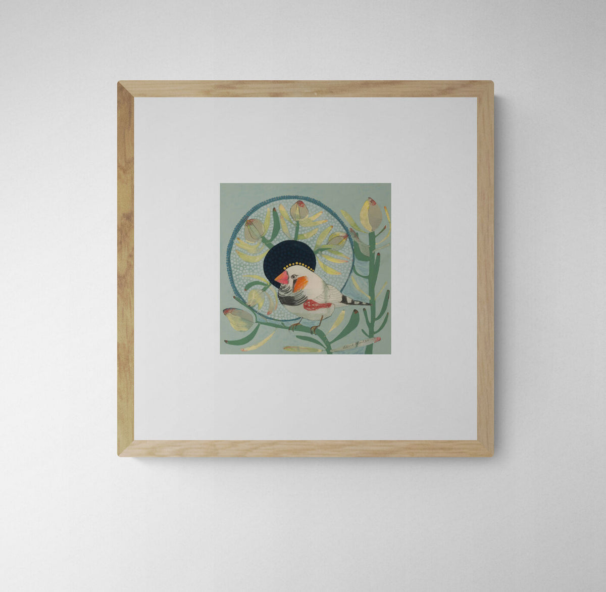 Zebra Finch and Leucadendron