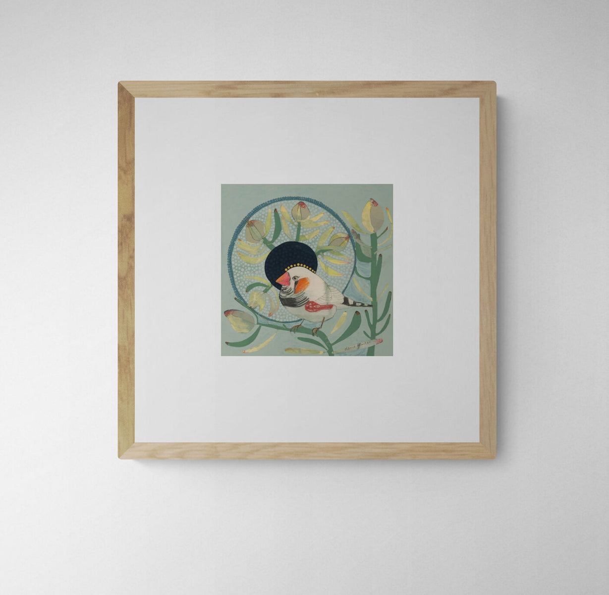 Zebra Finch and Leucadendron