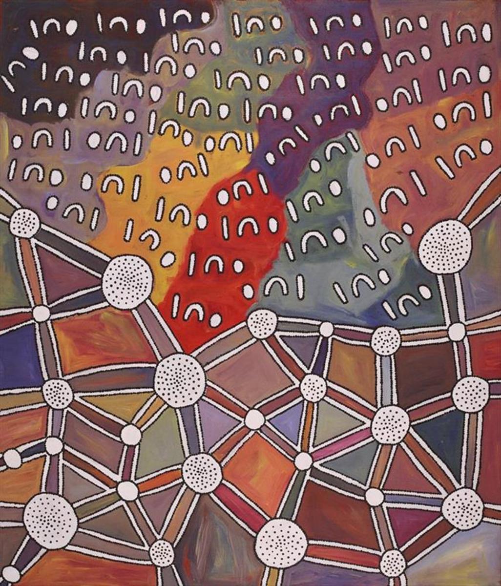 Bess Napanangka Poulson - Ngapa Jukurrpa (Water Dreaming) Puyurru