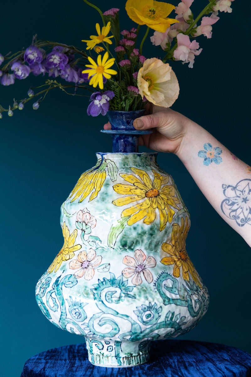 Blossoms and Dream Daisies Urn