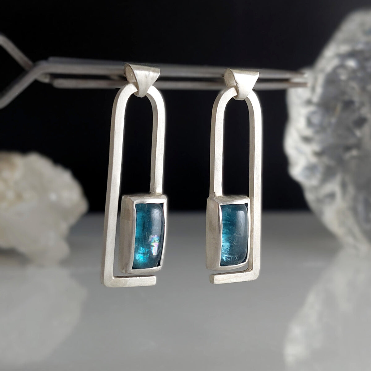 Teal Kyanite Drop Earrings