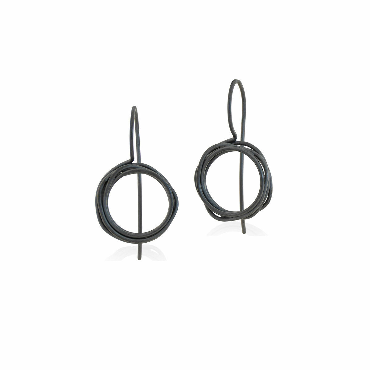 Coiled Hook Earrings Oxidized (small)