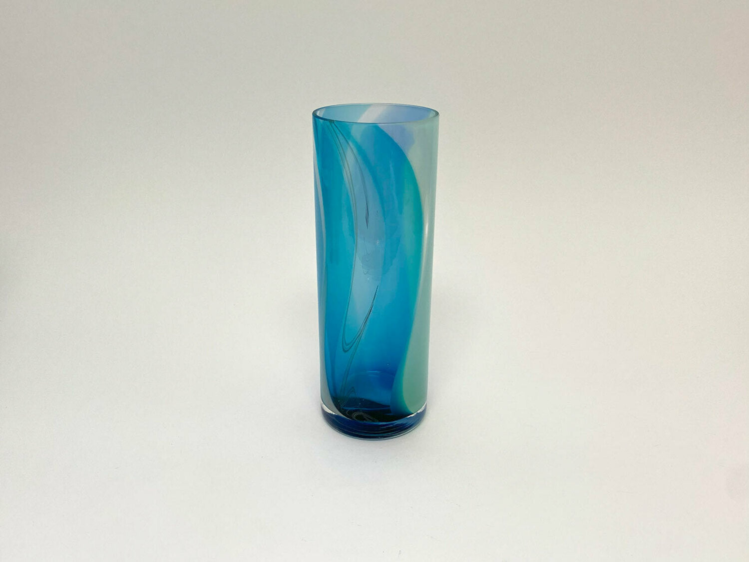 Wide Cylinder Vase - Blue
