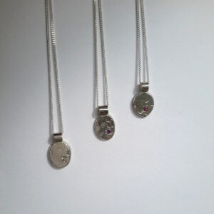 Relic Blossom Impression Necklace with Pink Garnet