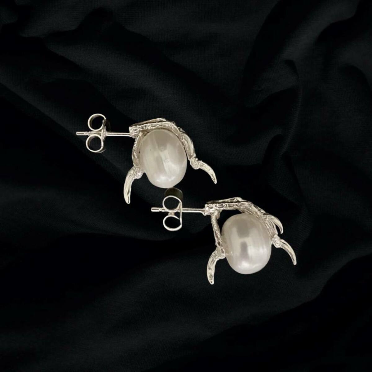 Bird Claws Clutching Pearls Studs