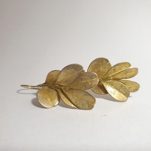 Botanical earrings, Japanese Box bush, 22ct gold plated