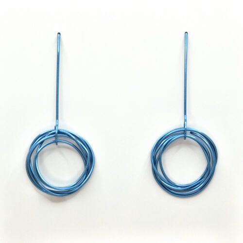 Orbit earrings (small) Pale blue.
