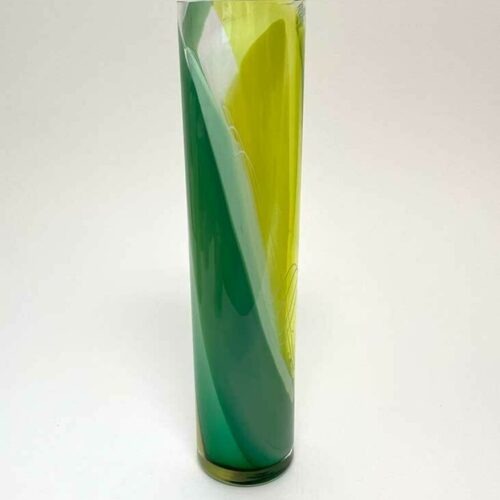 Mixed colour tall cylinder vase – Green