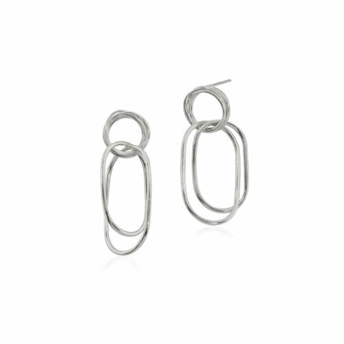 Silver Coiled Dangle Earrings (large)
