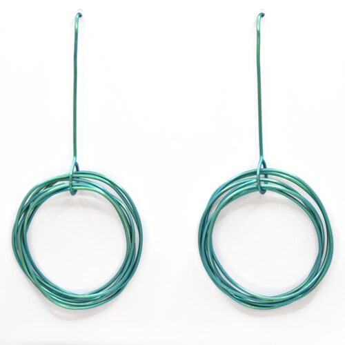 Orbit earrings (large). Teal Green.
