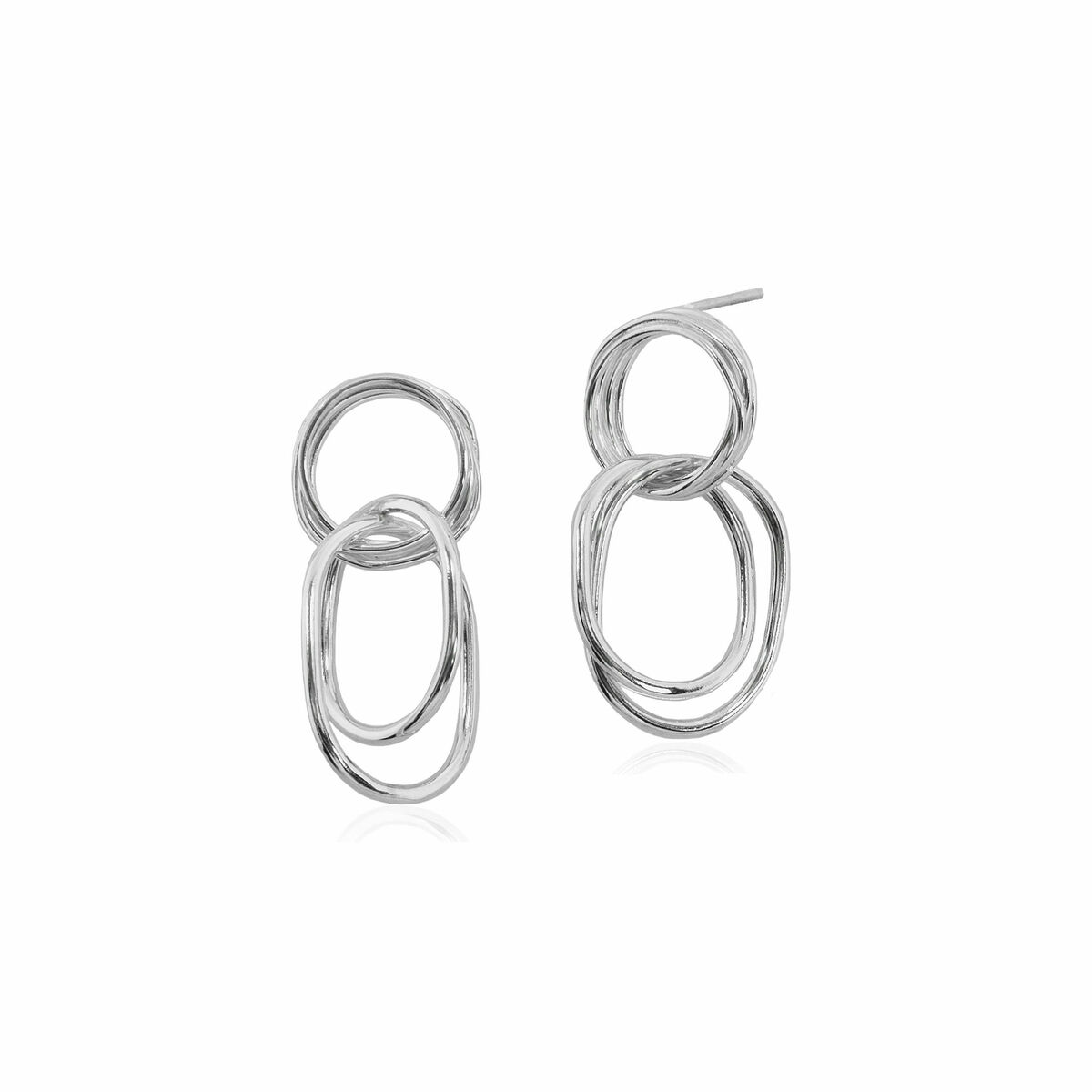 Silver Coiled Dangle Earrings (small)