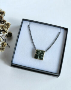 Moss Agate Square necklace