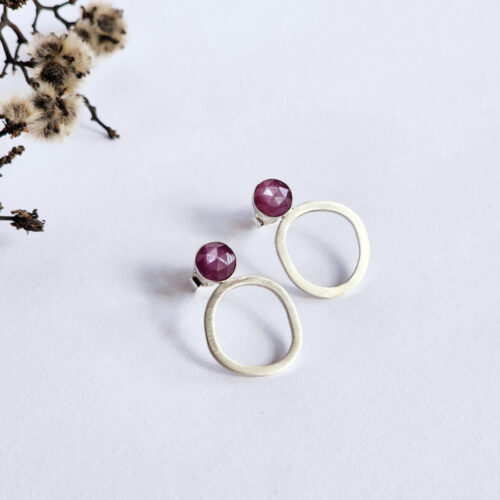 Gem Cycle Studs with Silky Ruby