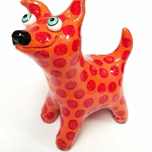 Orange Dog with Red Spots- Medium