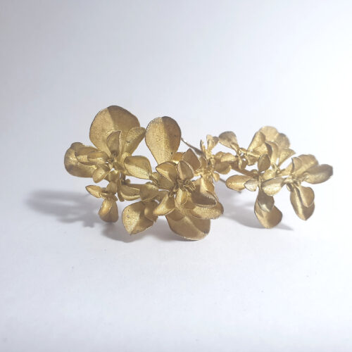 Botanical earrings – galenia, gold plated