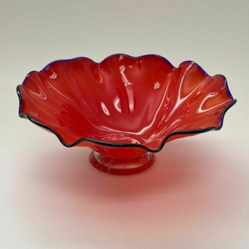 Wave Bowl – Red with Blue Rim