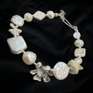 Multi Pearl Bracelet with Geraldton Wax Flower