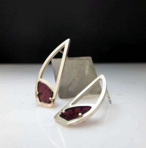 INCLUSION: Moss Garnet Stud Earrings