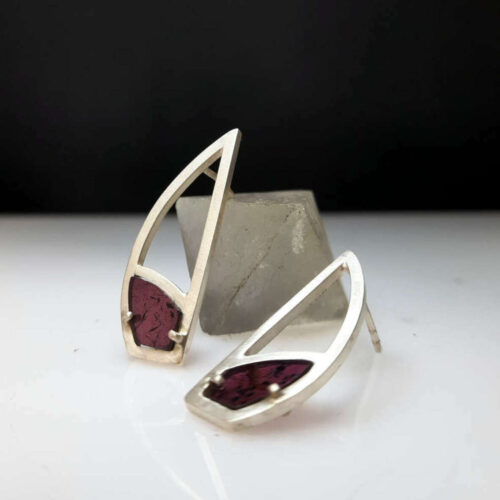 INCLUSION: Moss Garnet Stud Earrings