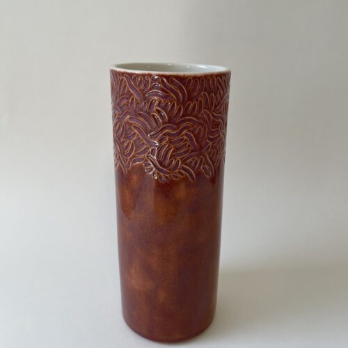 Large Carved Vase – Red