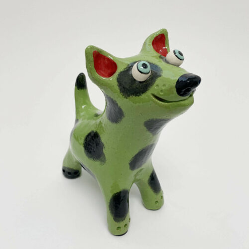 Green Dog with Green Patches- Medium