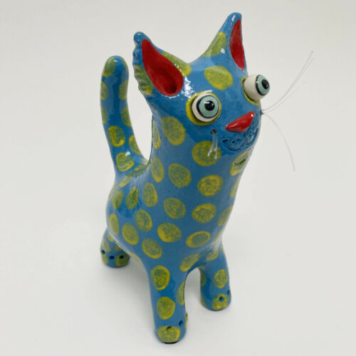 Blue Cat with Yellow Spots- Medium